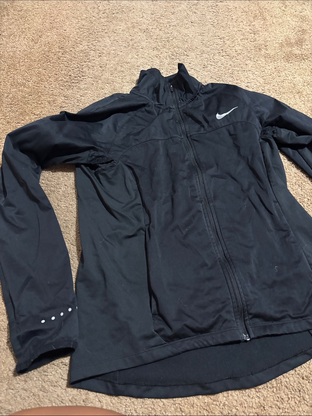 Nike Black Jacket with White Logo Accents